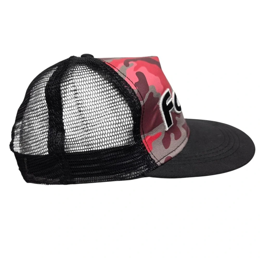 Four Loko Trucker Hat Mens Red Camo Mesh Back Snapback Promo Cap Promo Vtg